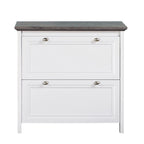Saint Birch Olivia Grey Oak and White Finish 2 Drawer Lateral Filing Cabinets