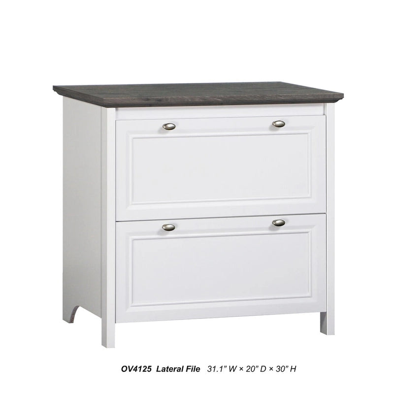 Saint Birch Olivia Grey Oak and White Finish 2 Drawer Lateral Filing Cabinets