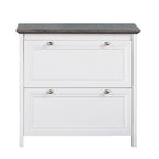 Saint Birch Olivia Grey Oak and White Finish 2 Drawer Lateral Filing Cabinets
