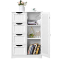 Yaheetech Floor Bathroom Cabinet Unit with 4 Drawers, Cupboard Storage