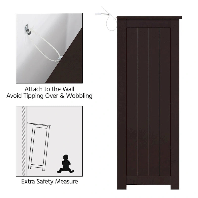 Yaheetech Floor Bathroom Cabinet Unit with 4 Drawers, Cupboard Storage