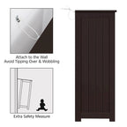 Yaheetech Floor Bathroom Cabinet Unit with 4 Drawers, Cupboard Storage