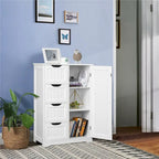 Yaheetech Floor Bathroom Cabinet Unit with 4 Drawers, Cupboard Storage