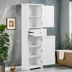Tall Bathroom Storage Cabinet with Drawer and Adjustable Shelf