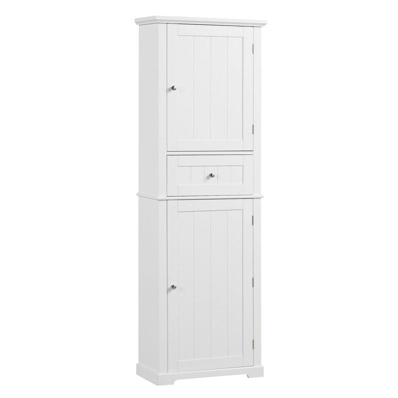 Tall Bathroom Storage Cabinet with Drawer and Adjustable Shelf