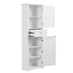 Tall Bathroom Storage Cabinet with Drawer and Adjustable Shelf