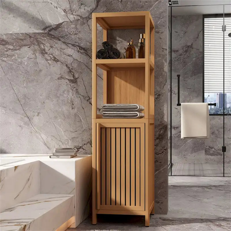 Large Capacity Multifunctional Bamboo Storage Cabinet