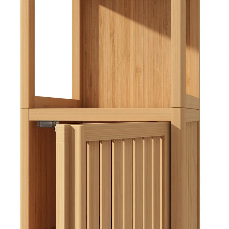 Large Capacity Multifunctional Bamboo Storage Cabinet