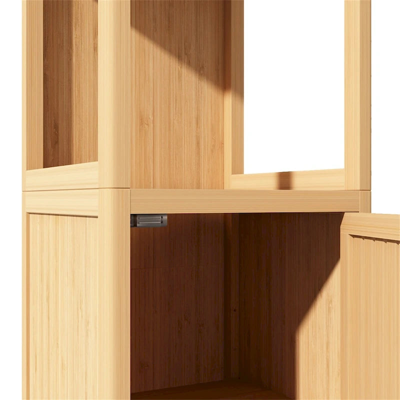 Large Capacity Multifunctional Bamboo Storage Cabinet