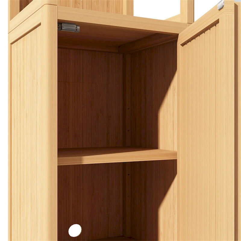 Large Capacity Multifunctional Bamboo Storage Cabinet