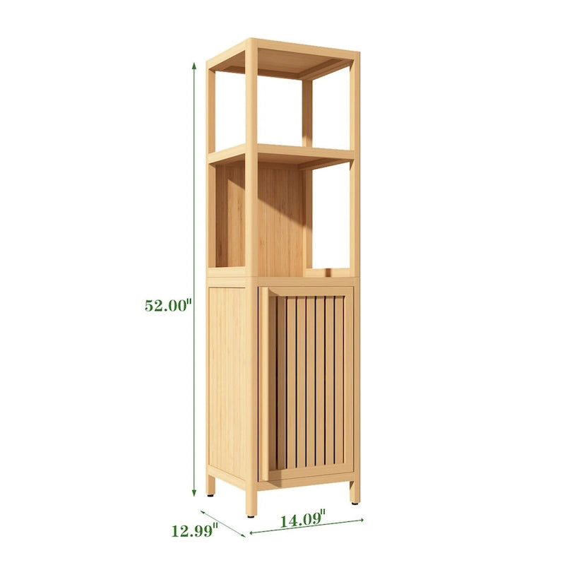 Large Capacity Multifunctional Bamboo Storage Cabinet