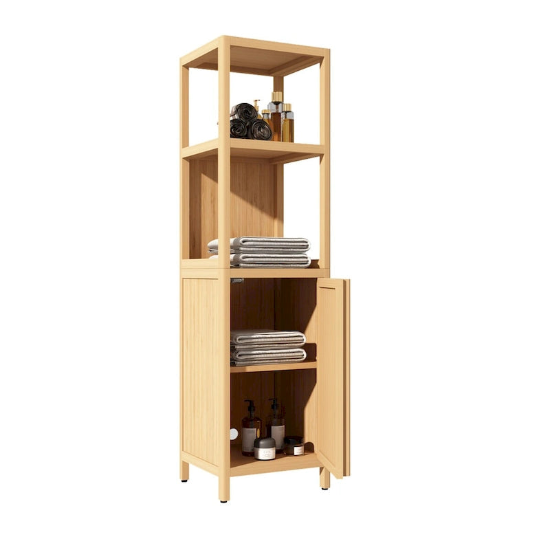 Large Capacity Multifunctional Bamboo Storage Cabinet