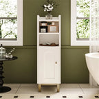 Bathroom Storage Cabinet Small Corner Floor Cabinet with Door and Shelves - 7.87 D x 7.87 W x 32.65 H