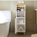 Bathroom Storage Cabinet Small Corner Floor Cabinet with Door and Shelves - 7.87 D x 7.87 W x 32.65 H