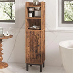 Bathroom Storage Cabinet Small Corner Floor Cabinet with Door and Shelves - 7.87 D x 7.87 W x 32.65 H