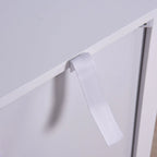 Bathroom Floor Storage Cabinet with Double Door Adjustable Shelf, White