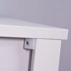 Bathroom Floor Storage Cabinet with Double Door Adjustable Shelf, White