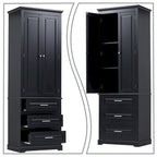 Minimalist Standard Freestanding Bathroom Tall Storage Cabinet with a Cabinet and 3 Drawers