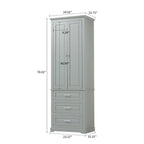 Minimalist Standard Freestanding Bathroom Tall Storage Cabinet with a Cabinet and 3 Drawers