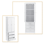 Minimalist Standard Freestanding Bathroom Tall Storage Cabinet with a Cabinet and 3 Drawers