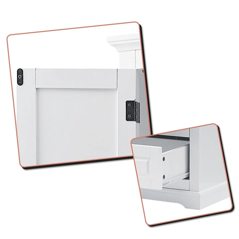 Minimalist Standard Freestanding Bathroom Tall Storage Cabinet with a Cabinet and 3 Drawers