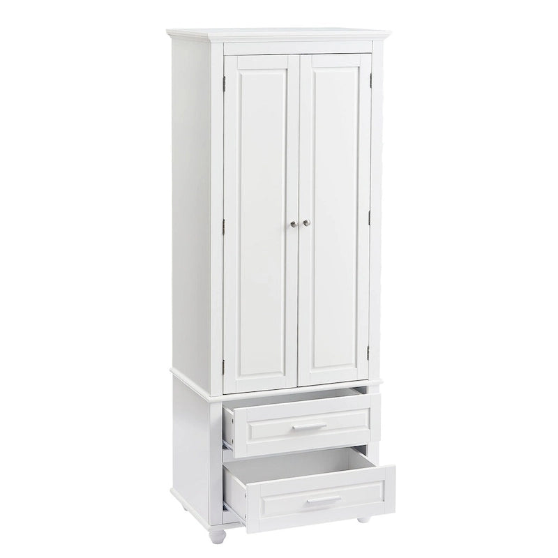 Tall Storage Cabinet with Two Drawers for Bathroom/Office - 24 x62.5 