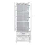 Tall Storage Cabinet with Two Drawers for Bathroom/Office - 24 x62.5