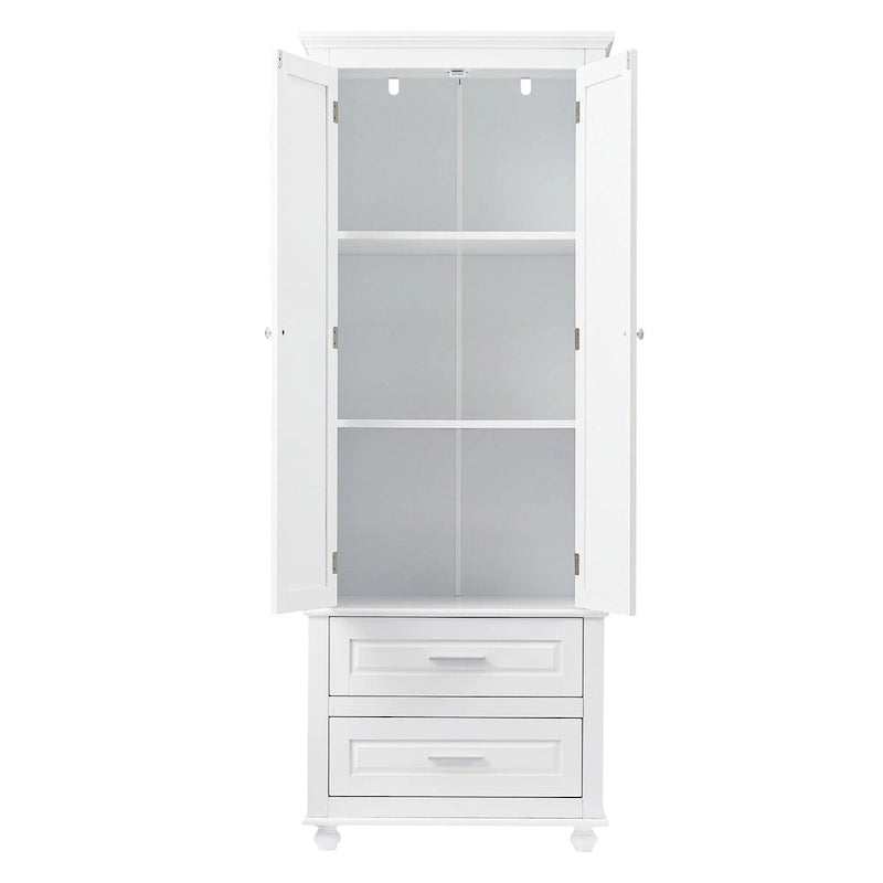 Tall Storage Cabinet with Two Drawers for Bathroom/Office - 24 x62.5