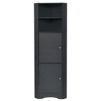 Freestanding Tall Bathroom Corner Cabinet 61" H x 14.96" W Triangle Storage Tower with Adjustable Shelves White