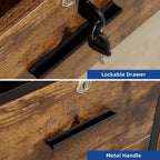 Moasis 2 Drawer Lateral Wood Filing Cabinet with Lock and Open Shelves for Home Office