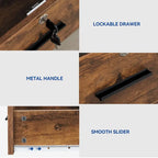 Moasis 2 Drawer Lateral Wood Filing Cabinet with Lock and Open Shelves for Home Office