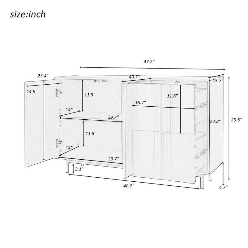 29.50 in. H Storage Cabinet with Adjustable Shelves - 47.20  x 15.7
