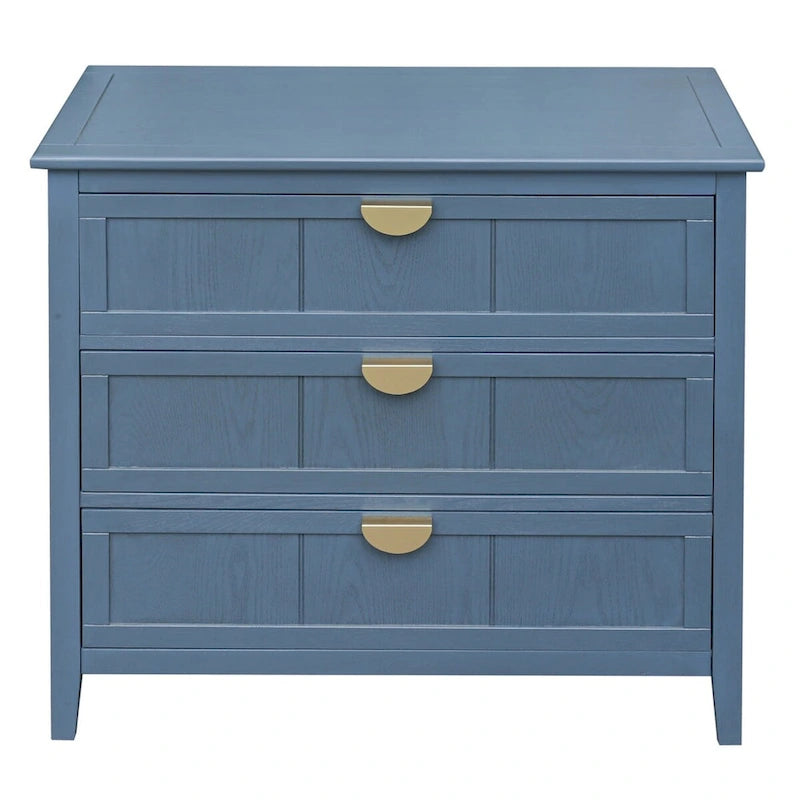 Blue 30.31 in. H Storage Cabinet with 3 Drawer and Anti-slip mats - 31.50  x 14.96