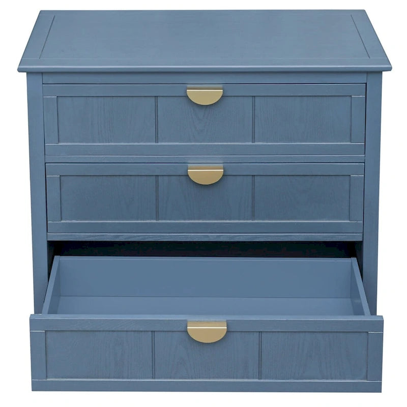 Blue 30.31 in. H Storage Cabinet with 3 Drawer and Anti-slip mats - 31.50  x 14.96