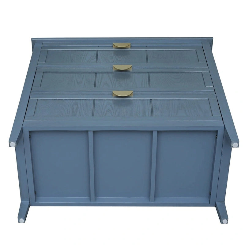 Blue 30.31 in. H Storage Cabinet with 3 Drawer and Anti-slip mats - 31.50  x 14.96