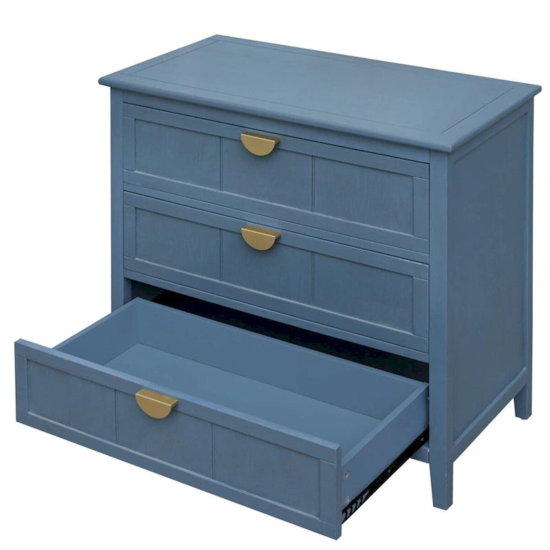 Blue 30.31 in. H Storage Cabinet with 3 Drawer and Anti-slip mats - 31.50  x 14.96