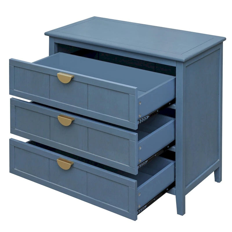 Blue 30.31 in. H Storage Cabinet with 3 Drawer and Anti-slip mats - 31.50  x 14.96