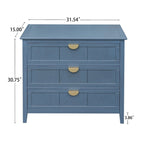 Blue 30.31 in. H Storage Cabinet with 3 Drawer and Anti-slip mats - 31.50  x 14.96