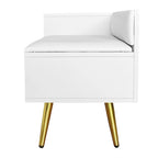 Upholstered Shoe Storage Bench with Cushioned Seat, Hidden Cabinet & Metal Legs - Modern Entryway Organizer