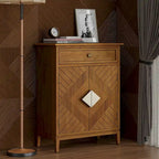 COZAYH Farmhouse Storage Cabinet Accent Sideboard Wood Buffet Cabinet with 2-Door and 1 Drawer