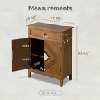 COZAYH Farmhouse Storage Cabinet Accent Sideboard Wood Buffet Cabinet with 2-Door and 1 Drawer