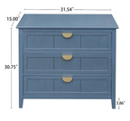 Blue 30.31 in. H Storage Cabinet with 3 Drawer and Anti-slip mats - 31.50  x 14.96
